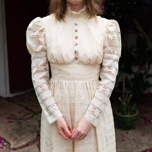 American Vintage Women's Cream and White Dress